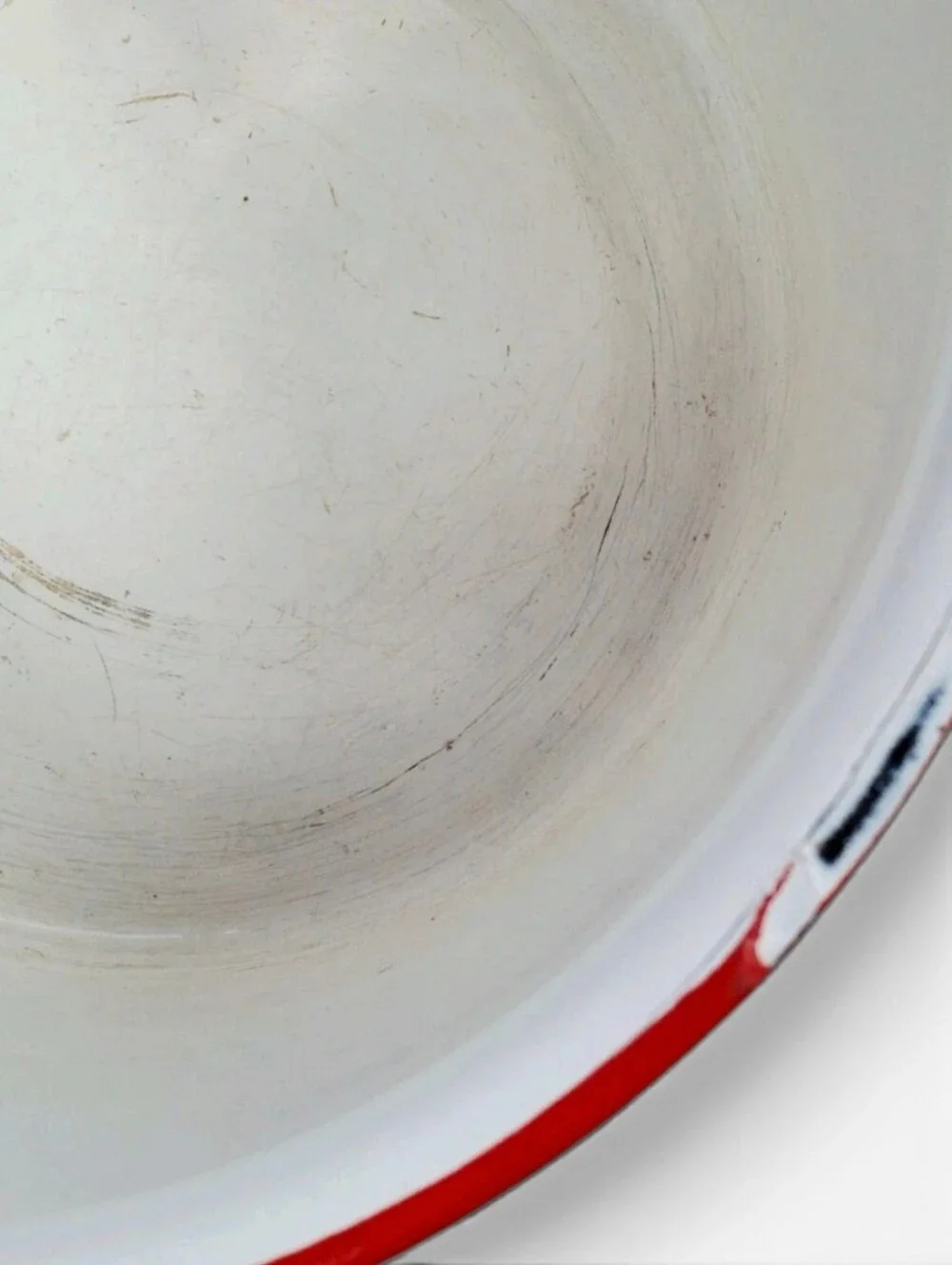 Vintage Red White Enamelware Saucepan Cookware Farmhouse Kitchen Collectible